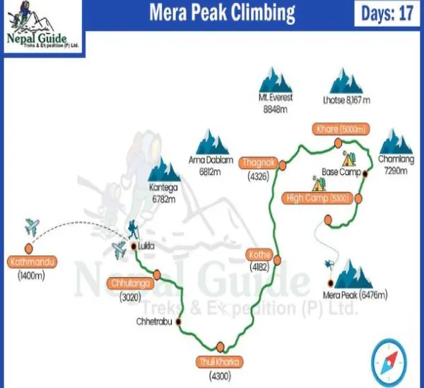 Mera Peak Climbing Map