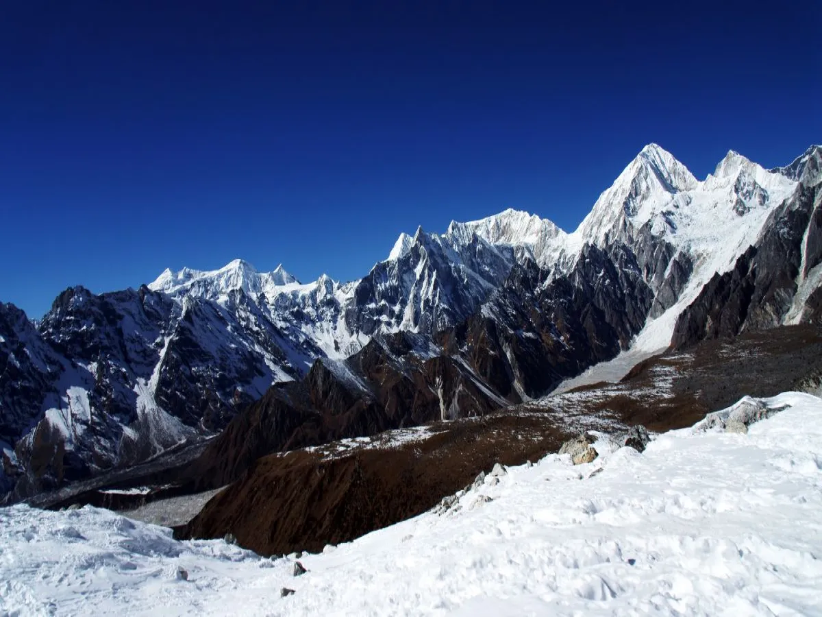 snow mountain of Larke Peak Climbing in Nepal