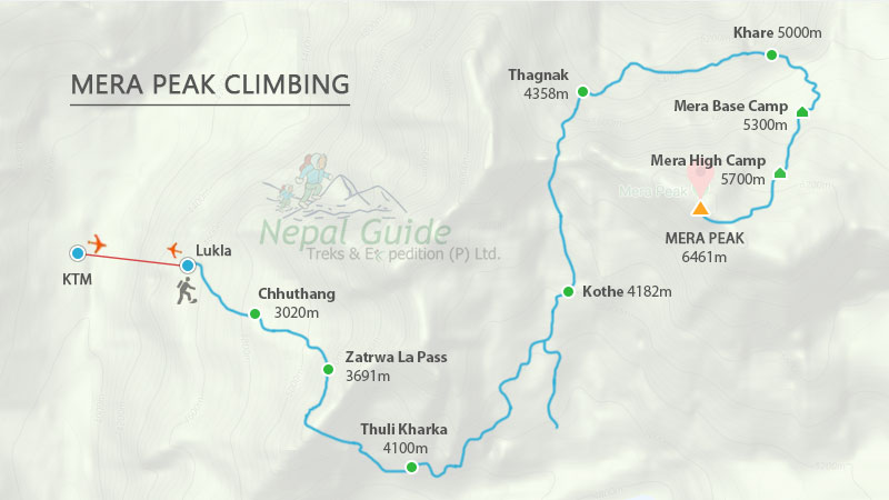 Mera Peak map