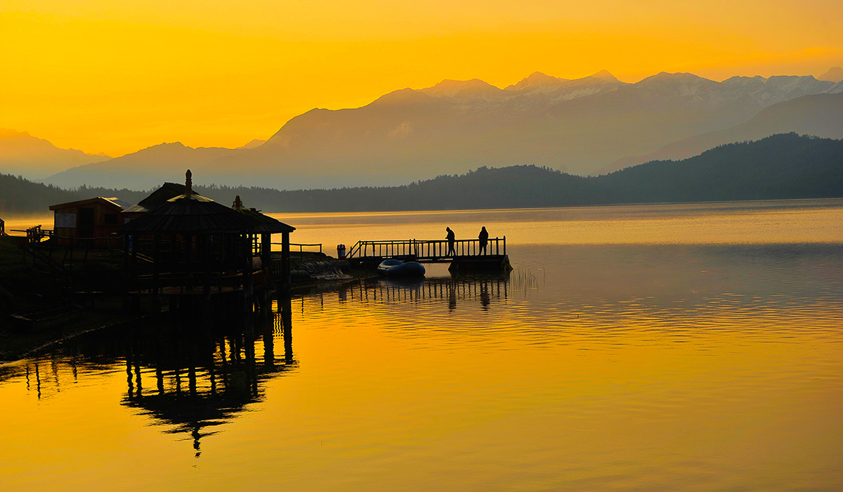 Rara lake in nepal evening view
