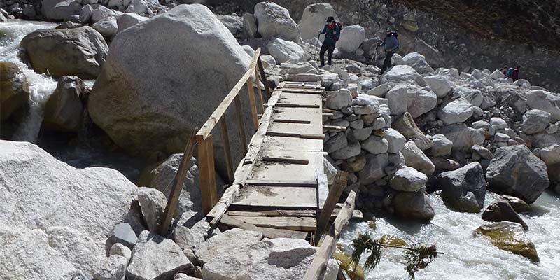 Preparing for climbing island peak 