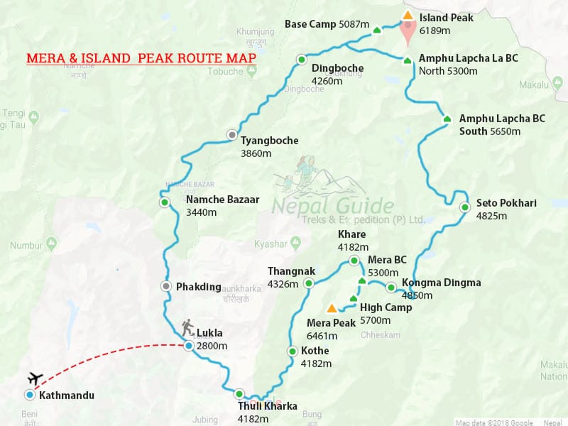 island peak vs mera peak route map 