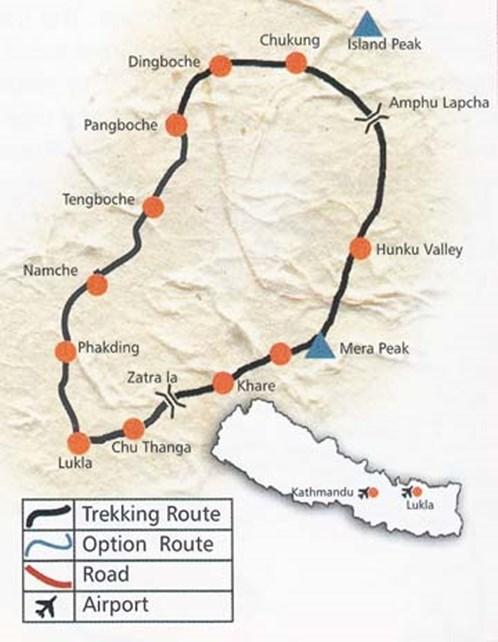mera peak vs island peak route map 