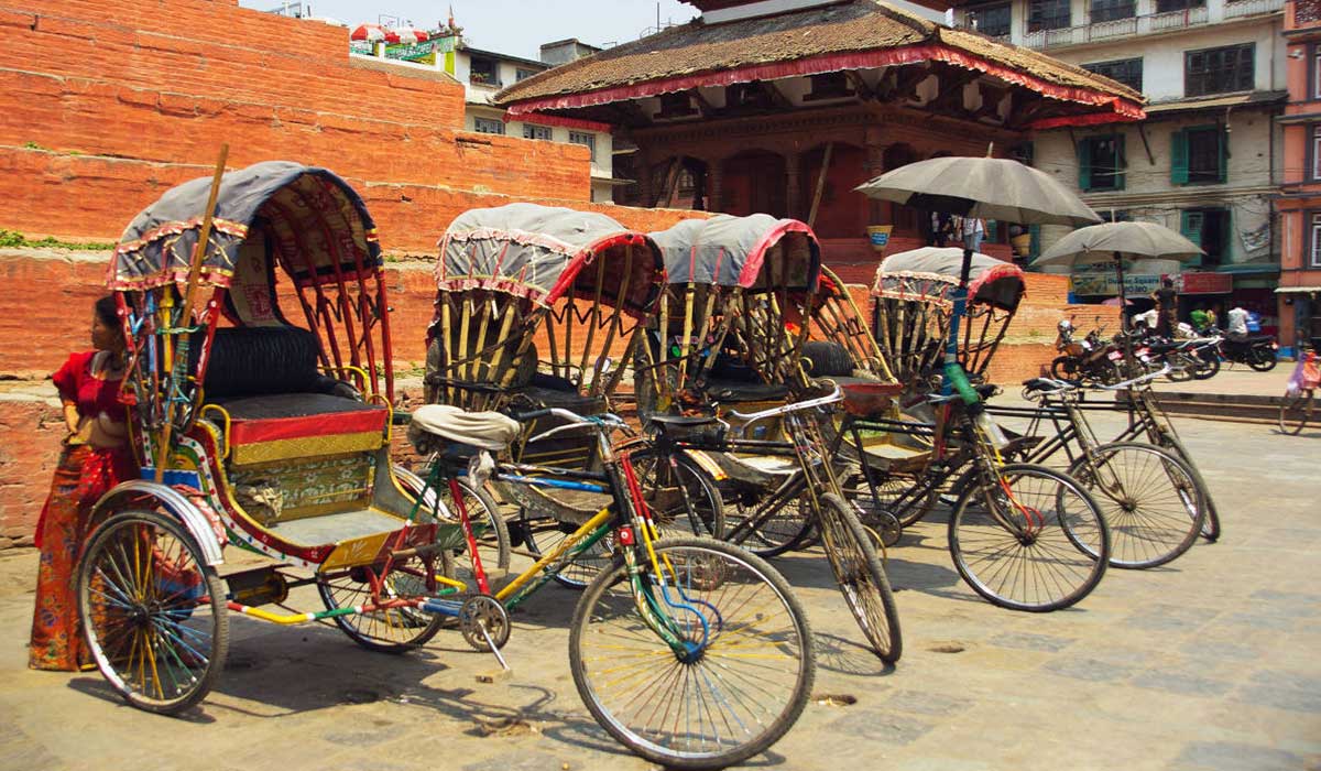 cycle riksa in kathmandu