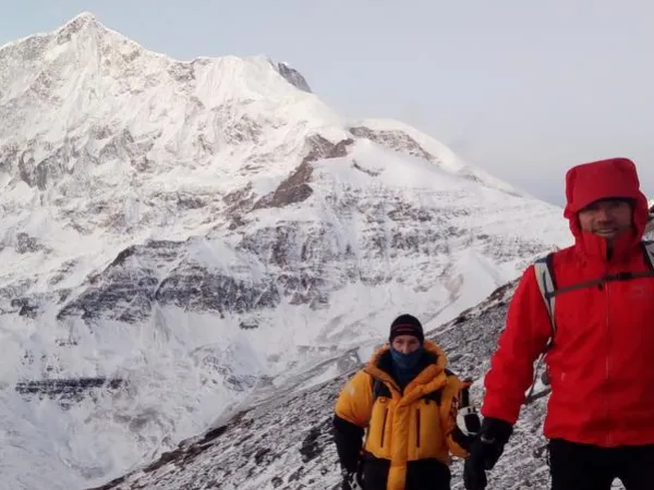 Climbers With Guide At Barunste Expedition