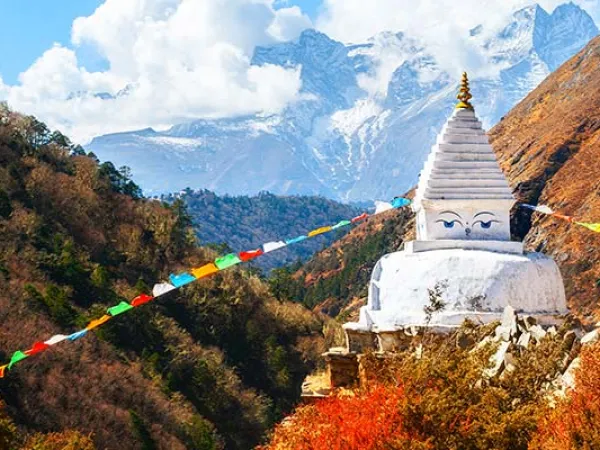 Island Peak Climbing Stupa On The Way