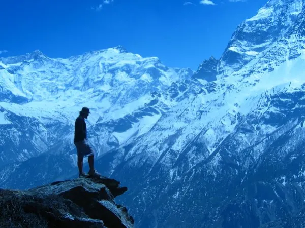 Larkya Peak Climbing Guest Enjoying At Clif