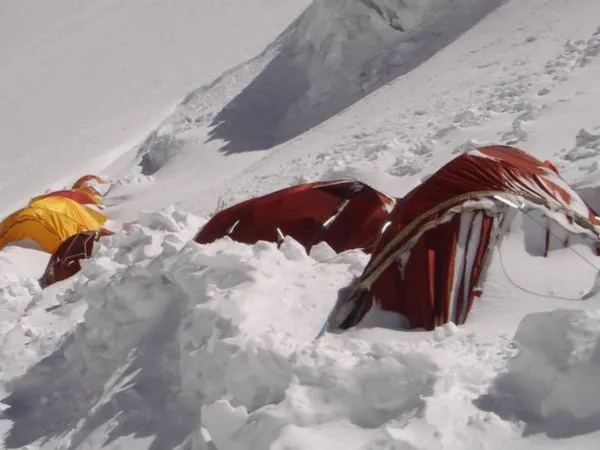 Makalu Expedition Snowy With Tent