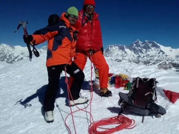 Our Sherpa Guide And Guest At Island And Mera Peak Climbing With Gokyo Ebc