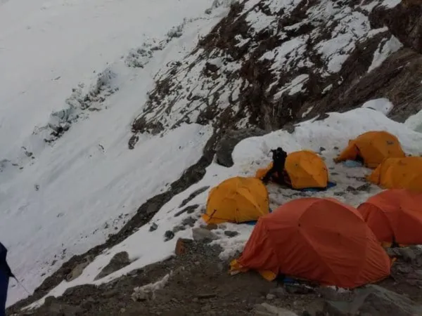 Short Mera Peak Climbing And The Tent At Cliff