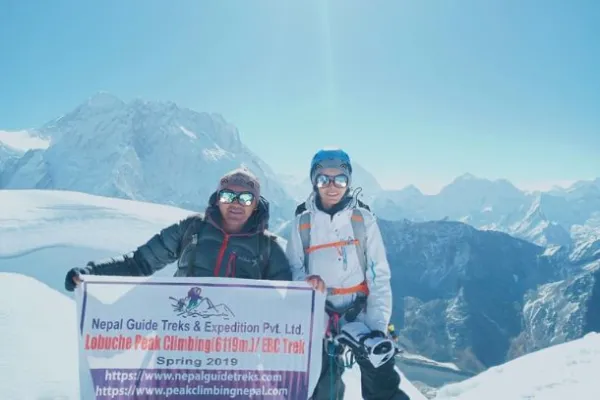 Lobuche Peak and Island Peak Climbing guest at the top
