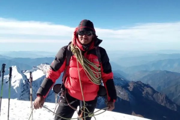 Pokalde Peak Climbing at the top with guide